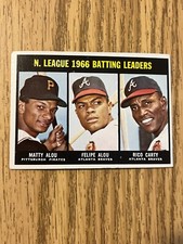 1967 Topps NL Batting Leaders Matty Alou - Felipe Alou - Rico Carty #240 - C2
