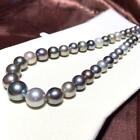 18"12-15mm natural south sea genuine black gold white silver gray pearl necklace