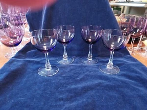 Set of 4 Fostoria Fascination Lilac Liquor Cocktail Goblets - Picture 1 of 3