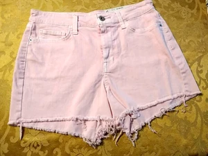Arizona Jean Co Pink High Rise Denim Shortie Shorts Women Sz 9 $34 NWT - Picture 1 of 4