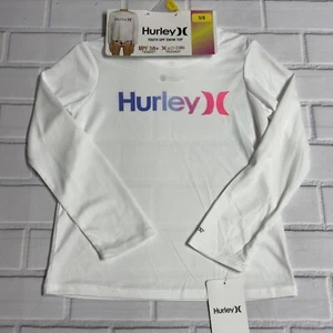Hurley Girls Long Sleeve Dri-Fit UPF 50+ Shirt White Size 5/6 Swim Top - Picture 1 of 6