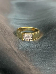 1/2 Ct Round Brilliant Cut Natural Real Diamond Men's Solitaire Ring In 14K Gold - Picture 1 of 12
