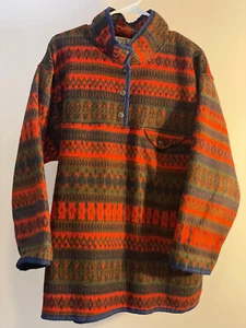 Patrón Multicolor Azteca de Colección Bill Blass Desgaste Tejido con Bolsillos Talla Mediana - Imagen 1 de 5