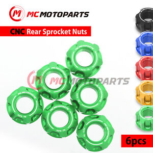 SPOKE6 Green Rear Sprocket Nuts Pack For Kawasaki Ninja 300 EX 12 13 14 15 -MC