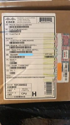 Cisco WS-C2960X-48FPS-L 48P New Sealed Ethernet Switch - Image 1 of 2