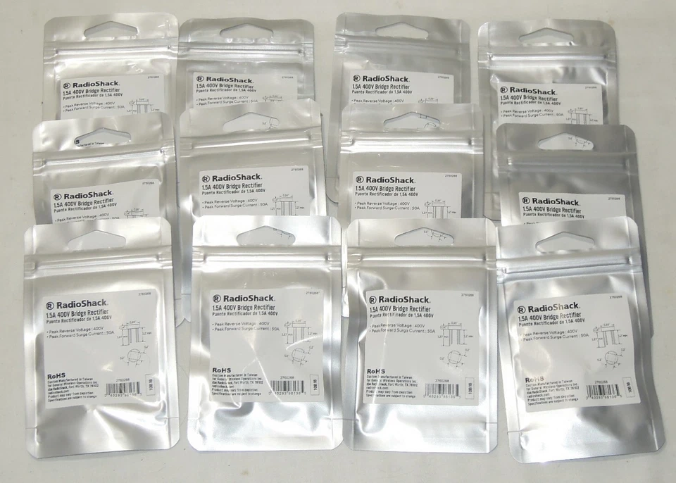 Doce rectificadores de puente de radio Shack 1,5 A 400 V #2760268 nuevos en caja Foto 1 de 2
