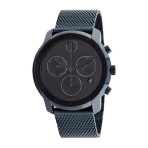 Movado Chronograph 3600403 Bold 44mm Blue Stainless Steel Mesh Bracelet NIB $895 - Picture 1 of 11