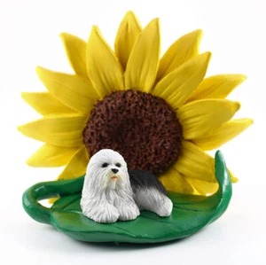 Old English Sheepdog Sunflower Figurine - Bild 1 von 2