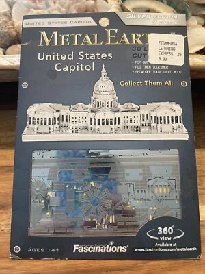 Nuevo Fascinaciones Metal Tierra EE. UU. Capitolio Edificio Corte Láser 3D Metal Modelo Kit Foto 1 de 4