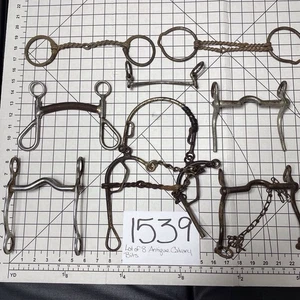 8 antike Pferdegebisse Vintage Kalvarienberg Western Dekor handgeschmiedet Gebiss Lot GETESTET - Bild 1 von 24