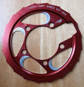 Tooth Fairy QBP Bash Guard Anodized Red  42T Max 94BCD Vintage - Picture 1 of 5