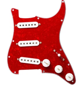 ST Guitar Pickups Prewired Loaded Pickguard Single Coil SSS White 3ply - Picture 1 of 3