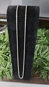 14k White Gold Solid Diamond Cut Rope Necklace Chain 18" 2 mm 6.72 grams - Picture 1 of 8