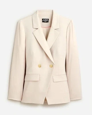 Blazer J.Crew Devon en Mezcla Italiana de Lana City Talla 4 Hueso Pálido Doble Pecho Foto 1 de 4