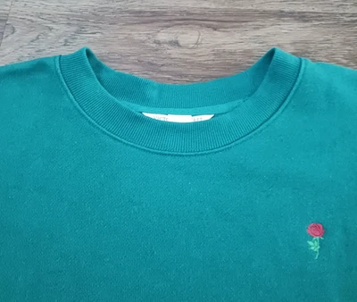 Victoria's Secret Sudadera Verde Cuello Redondo Rosa Bordada XL Ligera Foto 1 de 4