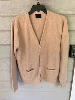Vintage Sears Cardigan Sweater Sz XL Orlon Acrylic Brown 60s 70s Mens Store - Image 1 of 4