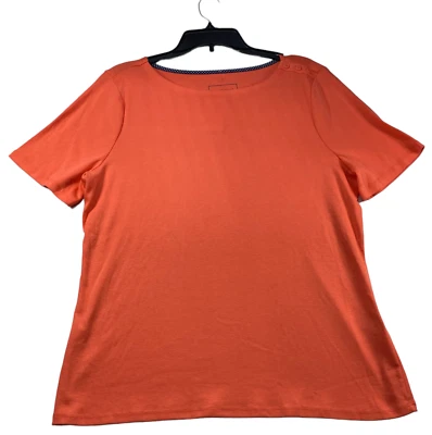Camisa Charter Club Mujer Talla XXL Naranja Coral Supima Algodón Cuello Barco Nueva Foto 1 de 4