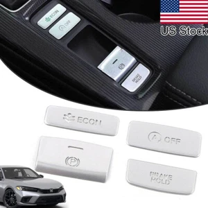 4Pcs Silver Center Console Electronic Button Cover For Honda Civic 11th 2022-23 - Bild 1 von 11