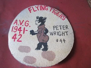 WWII USAAC / AVG FLYING TIGER PETER WRIGHT #44 PANDA SQ FLIGHT JACKET PATCH - Picture 1 of 1