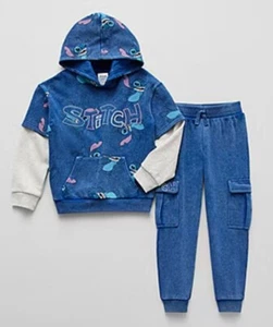 Disney Boys Kids 2-piece Lilo & Stitch Hoodie Sweatshirt & Pants Set  NEW! - Picture 1 of 11