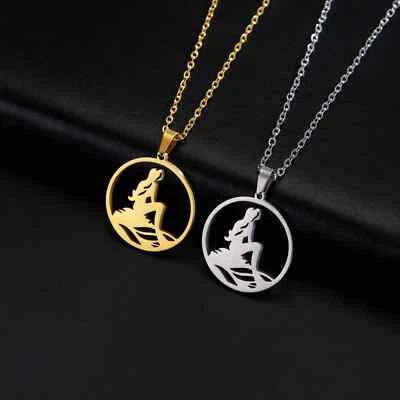 Edelstahl Meerjungfrau Anhänger Halskette Gold Silber Schmuck Damen Kette - Bild 1 von 3