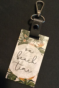 “on beach time” - Key Chain/Bag Tag - The Spring Shop - New With Tags