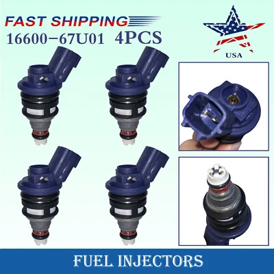 4x Fuel Injectors 370CC For Nissan 240SX 300ZX Silvia KA24DE S13 14  16600-67U01 - Image 1 of 4
