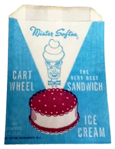 Vtg Mister Mr Softee Ice Cream Sandwich Wrapper NOS New 1950s - Picture 1 of 3