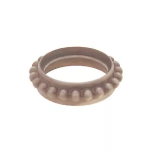 Large caster ring (shallow socket). Plain. Antiqued brass (Ring Only) - Picture 1 of 2