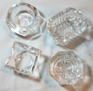 Lot Of 4 Vintage Clear Crystal Salt Cellars - Picture 1 of 8