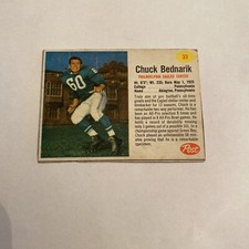 1962 Post Cereal #33 Chuck Bednarik Eagles HALL-OF-FAME Penn