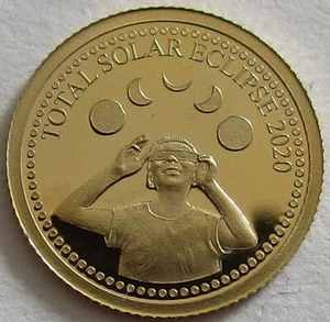 Nicaragua 10 Córdobas 2020 eclipse solar dorado - Imagen 1 de 2