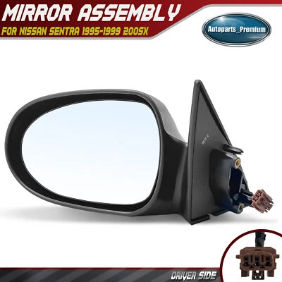 Espejo retrovisor eléctrico izquierdo con 3 pines texturizados no plegables para Nissan Sentra 1995-1999 200SX Foto 1 de 4