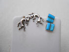 Two Pairs Of Southwest Sterling Earrings - Kokopelli And Turquoise Studs 140801