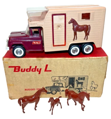 Buddy L Horse Van con 3 Caballos No. 5463 con caja. BONITO BONITO BONITO!!! Foto 1 de 4