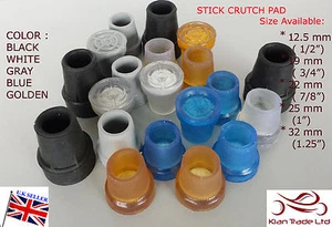 16MM  RUBBER FERRULES CRUTCHES WALKING STICK Bottom End TIP FRAMES ZIMMERS - Picture 1 of 3