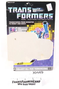 Blot Card 1987 Vintage Hasbro G1 Transformers - Picture 1 of 2