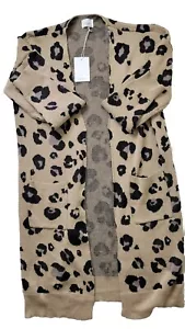 Andre by Unit kimono ricamato nero marrone aperto anteriore taglia 1X nuovo - Foto 1 di 6