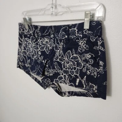 Pantalones cortos chinos Express para mujer talla 0 azul floral entrepierna 2,5 Foto 1 de 4
