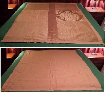 Patchwork Quilt Throw Blanket Cover 60x77 Tan Luxury 6 Block Hand Tied OOAK NEW - Image 1 of 4