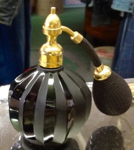Vintage MARCEL FRANCK French Black Perfume Bottle Atomizer PARIS France - Picture 1 of 8