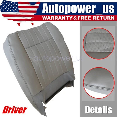 Compatível com 1994 1995 1996 Chevy Impala SS Front Driver Bottom capa de assento de couro cinza - Imagem 1 de 4