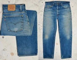 Vintage Levis 505 USA Red Tag Blue Denim High Waisted Jean 37 x 32 - Picture 1 of 6
