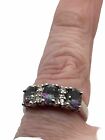 sterling silver 925 ring vintage size p trio of mystic topaz