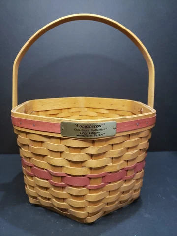 Longaberger Baskets 1997 Christmas Collection Hexagon Snowflake Cover