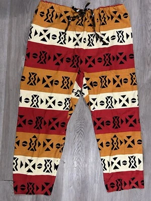 Men African Dashiki Traditional Style Casual Trouser Summer Hawaii Jean Cut - Image 1 of 4