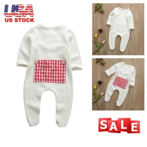 Cotton Newborn Infant Kids Baby Boy Girl Romper Bodysuit Jumpsuit Clothes Outfit - Picture 1 of 11