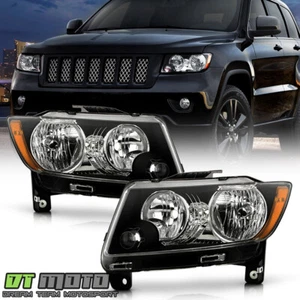 For 2011-2013 Jeep Grand Cherokee 11-17 Compass Halogen Headlights Headlamps Set - Picture 1 of 8