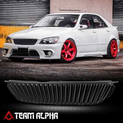 Matte Black ABS Vertical Bar Billet Bumper Grille/Grill fits 01-05 Lexus IS300 - Image 1 of 4