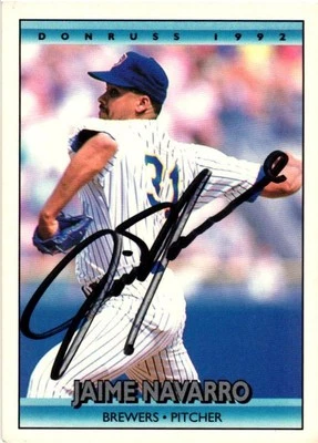 1992 Donruss In-Person Autograph - Jaime Navarro (#705)  Brewers - Image 1 of 2